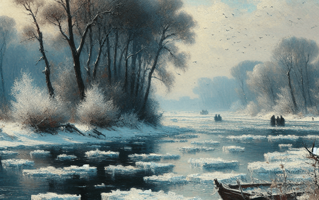 Claude Monets Meisterwerk: Eisschollen auf der Seine bei Bougival