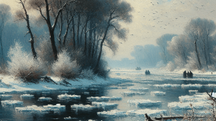 Claude Monets Meisterwerk: Eisschollen auf der Seine bei Bougival