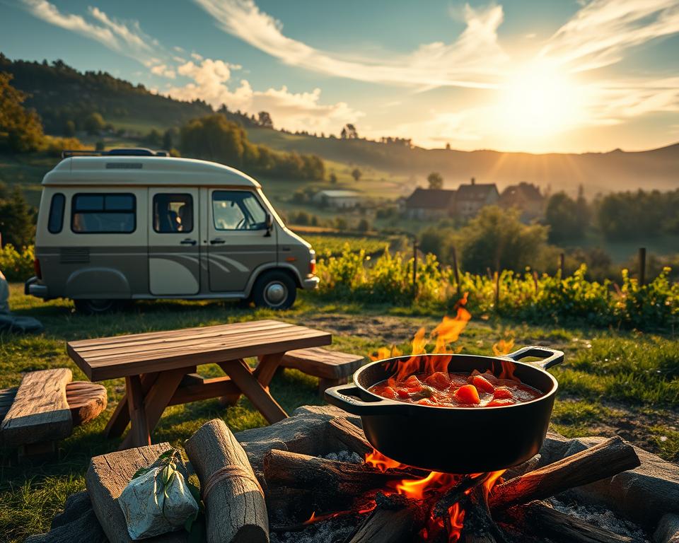 Französische Regionalküche Camping