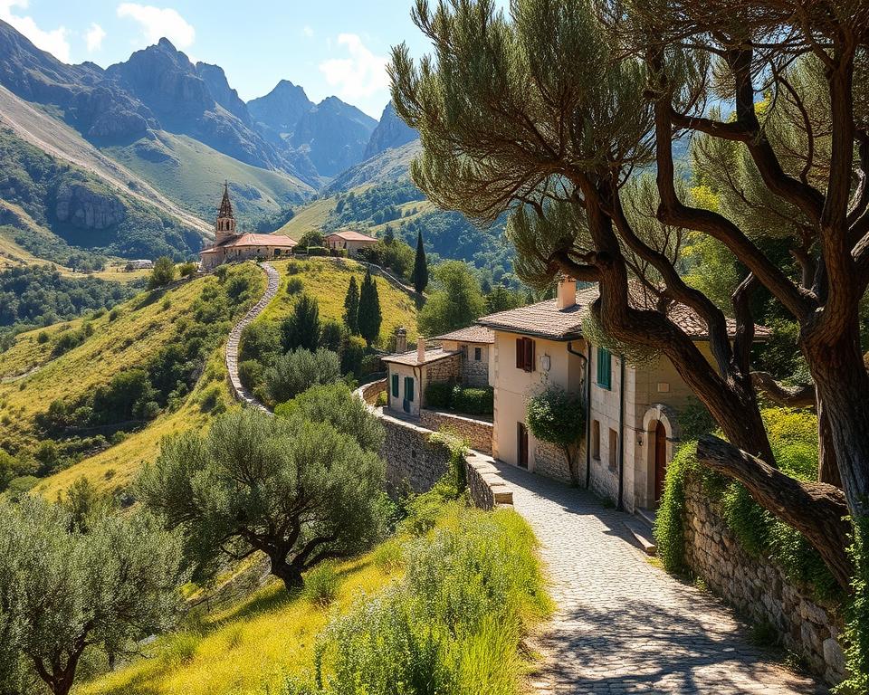 Korsische Bergdörfer Landschaft Korsische Bergdörfer Landschaft