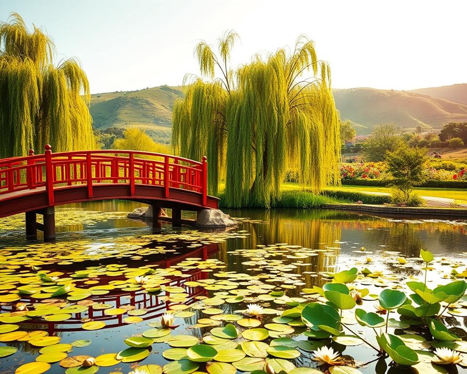 Monets japanische Brücke im Seerosenteich