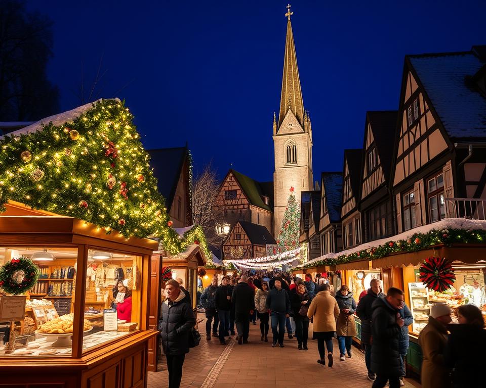 Obernai Weihnachtsmarkt Festlichkeiten