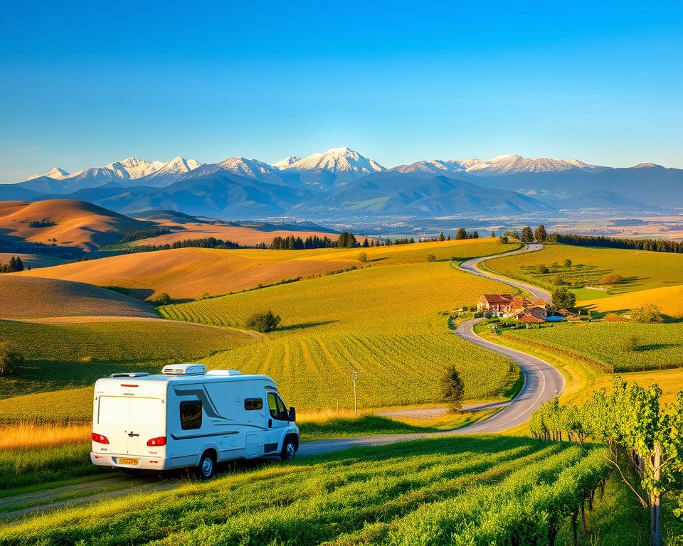 Wohnwagenrouten Frankreich Landschaftsansicht
