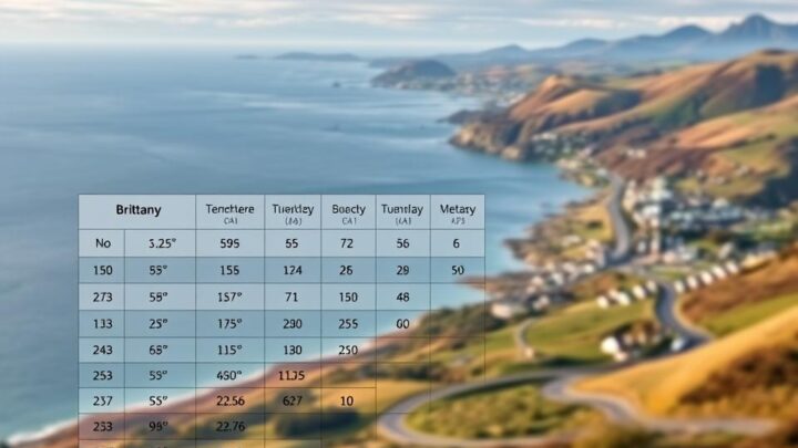 Klimatabelle Bretagne – Wetter und Temperaturen im Überblick