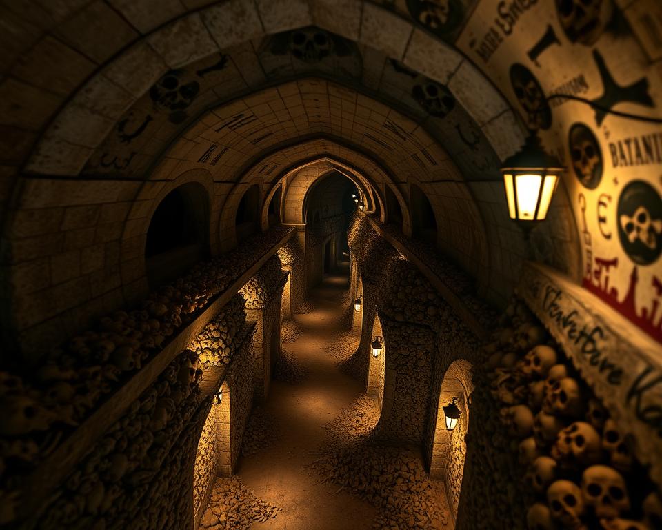 Aufbau Pariser Katakomben Unterirdische Gänge Aufbau Pariser Katakomben Unterirdische Gänge