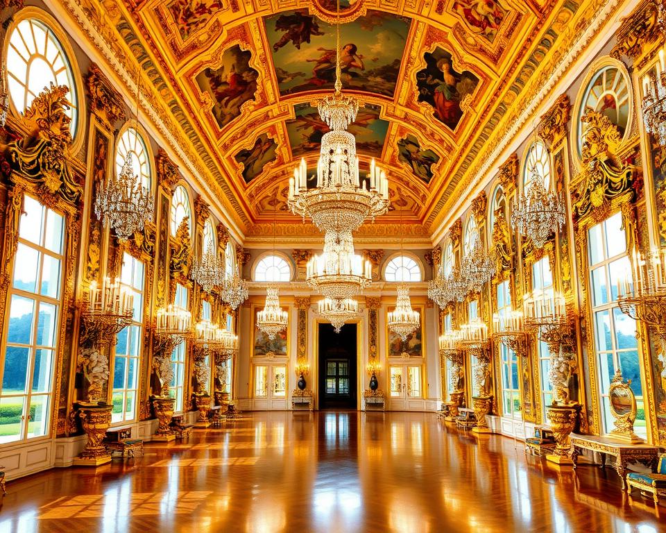 Barocke Architektur des Spiegelsaals Barocke Architektur des Spiegelsaals