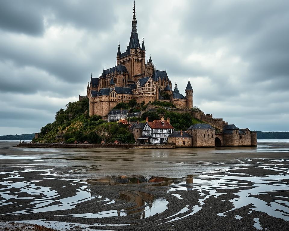 Gotische Architektur von Mont Saint Michel Gotische Architektur von Mont Saint Michel