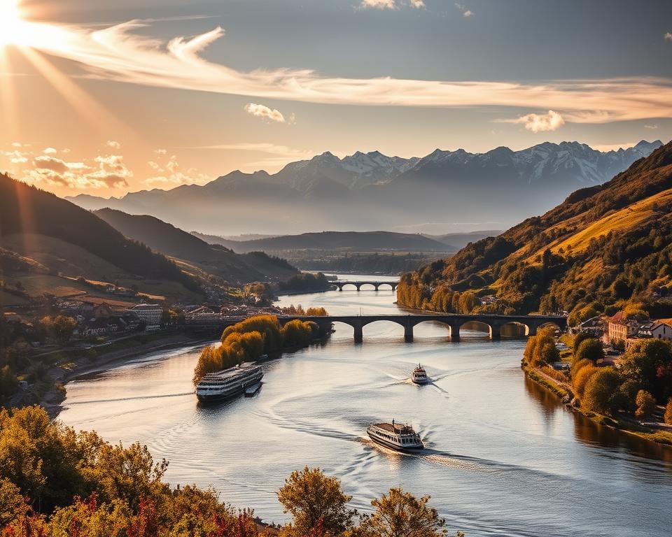 Rhône Flusslandschaft Frankreich Rhône Flusslandschaft Frankreich
