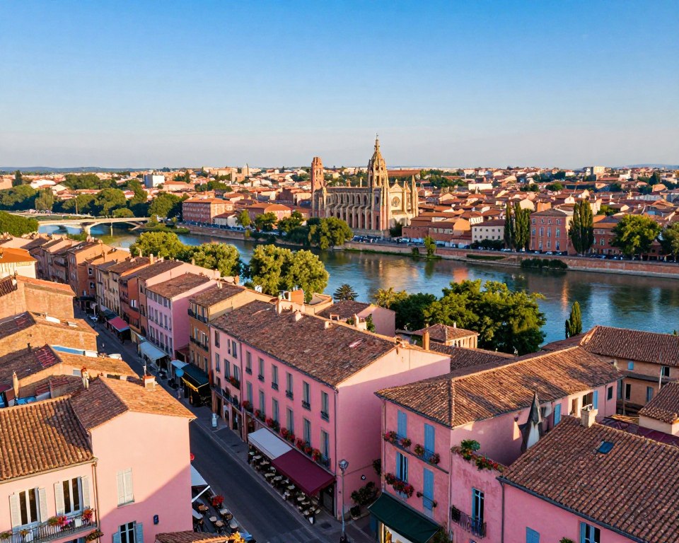 Toulouse rosarote Stadt Luftaufnahme